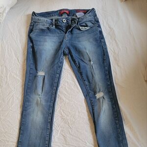 Guess Blue Ripped Skinny Jeans